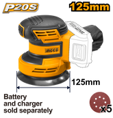 INGCO SANDER CORDLESS 20V PS 125MM